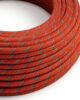 Textile cables 3x0.75mm, brick and light blue