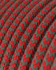 Текстильный провод 3x0.75mm, fire red and stone grey